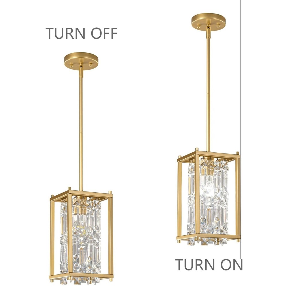 Modern Gold Crystal Chandelier Pendant Light Adjustable Height for Kitchen Bar - Picture 7 of 7